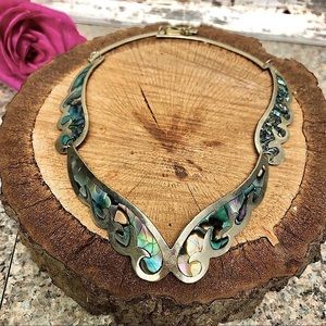 ❌SOLD ON MERCARI❌ Vintage Abalone Alpaca necklace